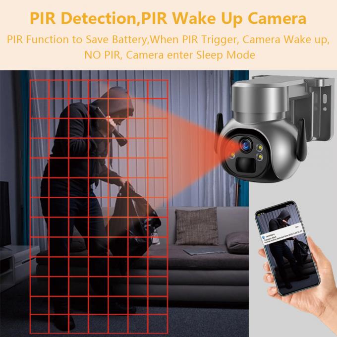 4MP Battery Powered Solar Panel Outdoor CCTV Camera Horizontal 360 ° Vertical 120° 1